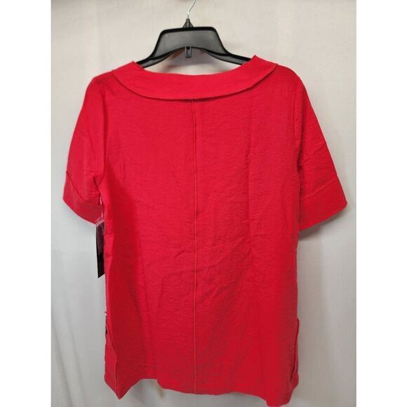 Ali Miles Women's XS Woven Pull on Tunic with Button Details Three Quarters Slee - Picture 4 of 9